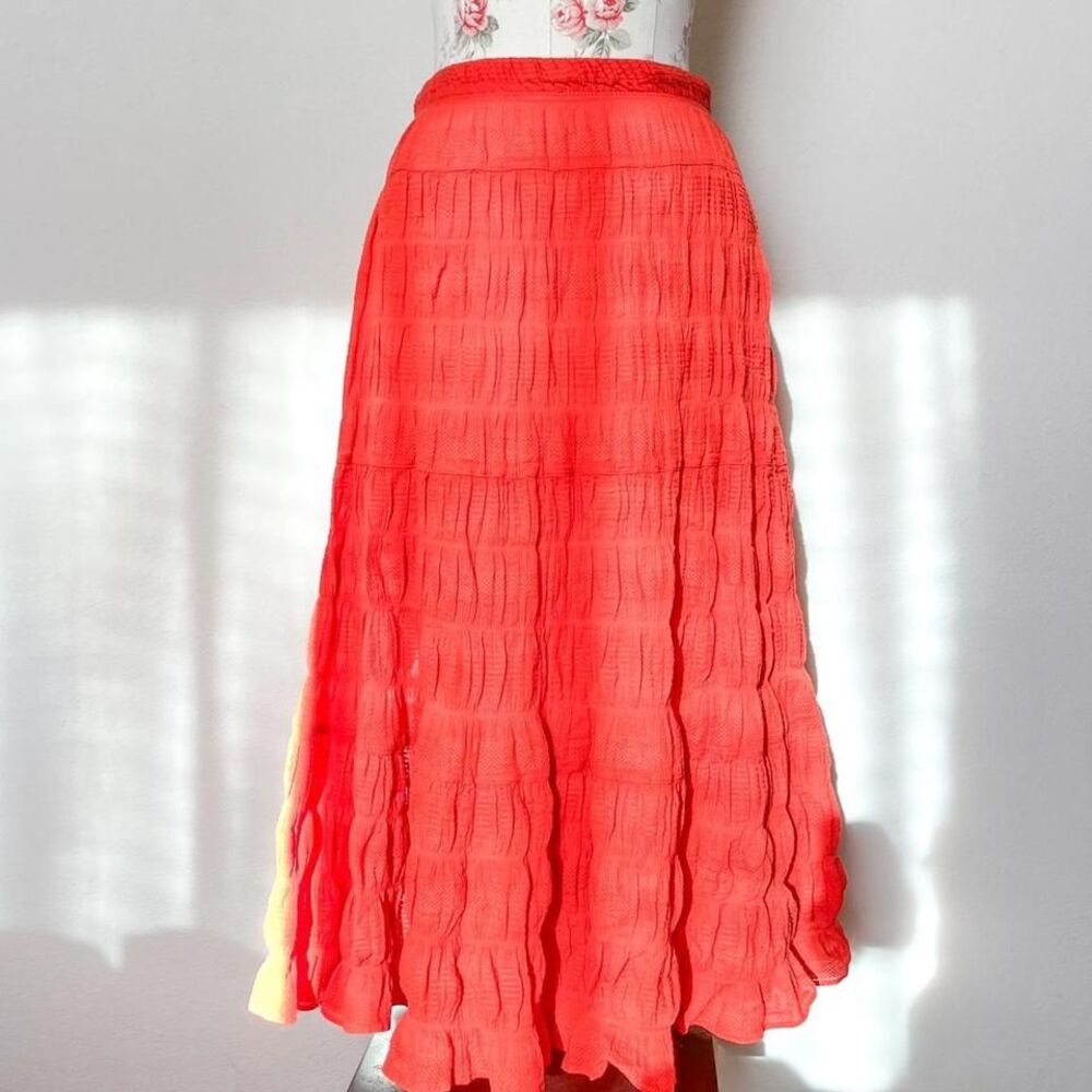 Max Studio Coral Red Maxi Skirt